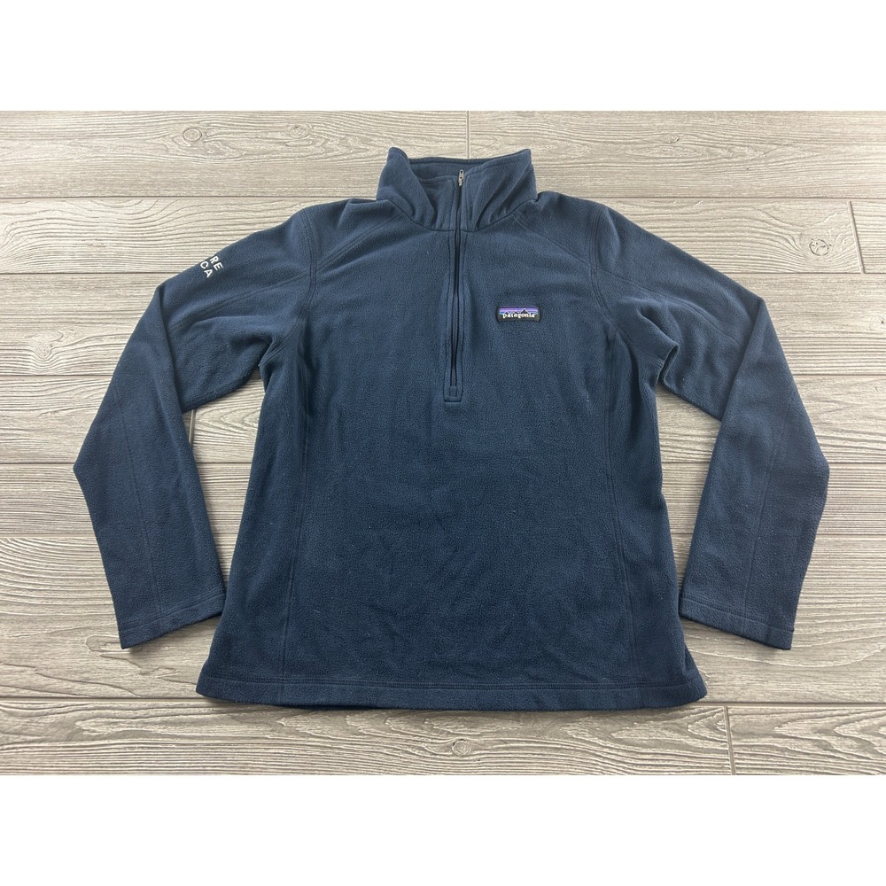 Patagonia Fleece Womens Medium Blue Better Sweater Quarter Zip Logo Jumper Lady